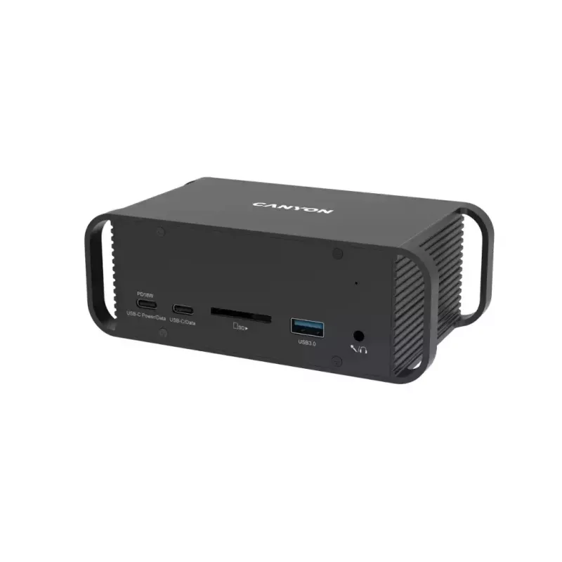 Canyon DS-95 CNS-HDS95ST base de conexión USB-C 14 en 1 con adaptador de CA de 100 W, gris