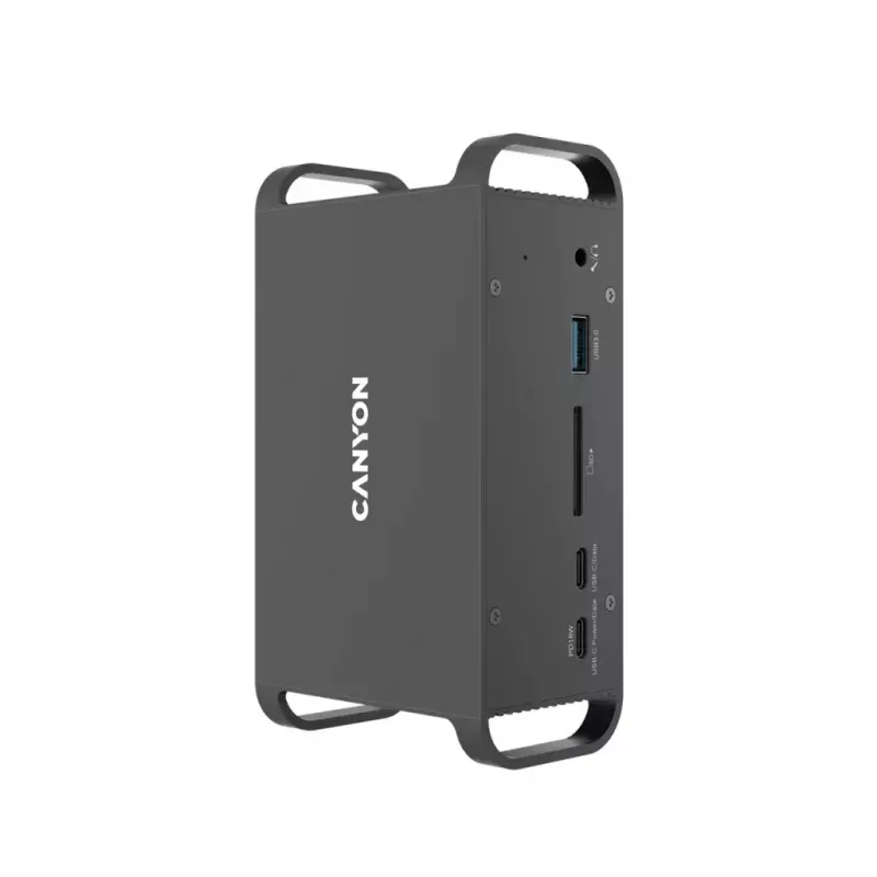Canyon DS-95 CNS-HDS95ST base de conexión USB-C 14 en 1 con adaptador de CA de 100 W, gris