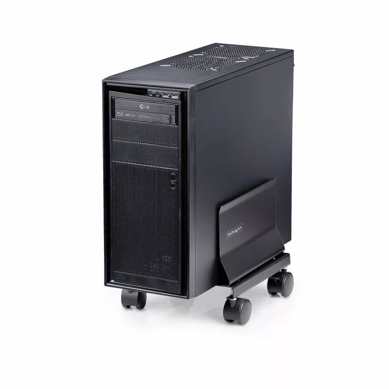 StarTech.com CPUMOBILESTND carro para torre de ordenador con ruedas, ajustable, acero, negro