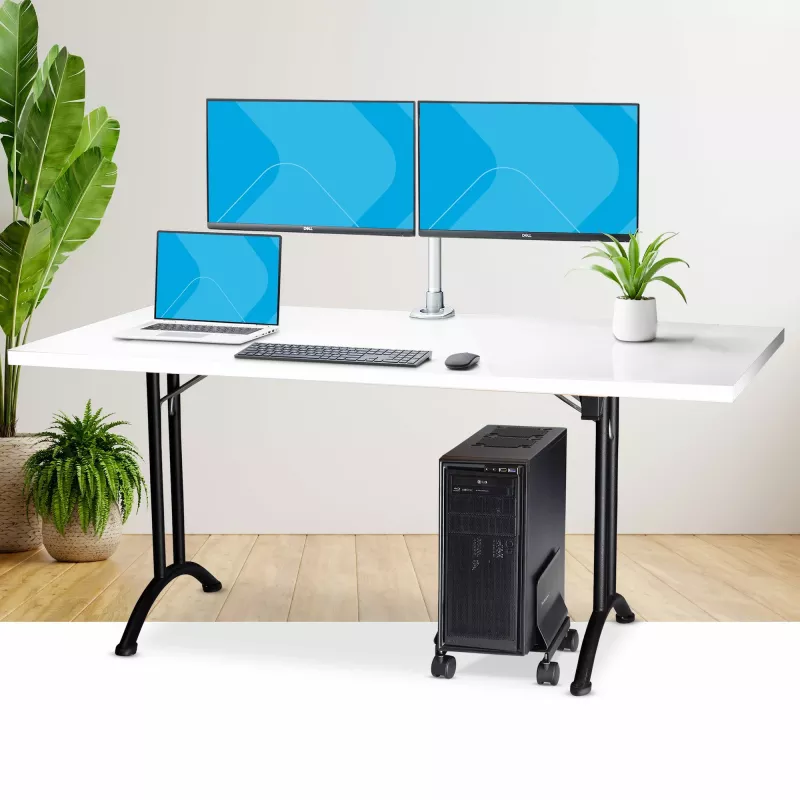 StarTech.com CPUMOBILESTND carro para torre de ordenador con ruedas, ajustable, acero, negro