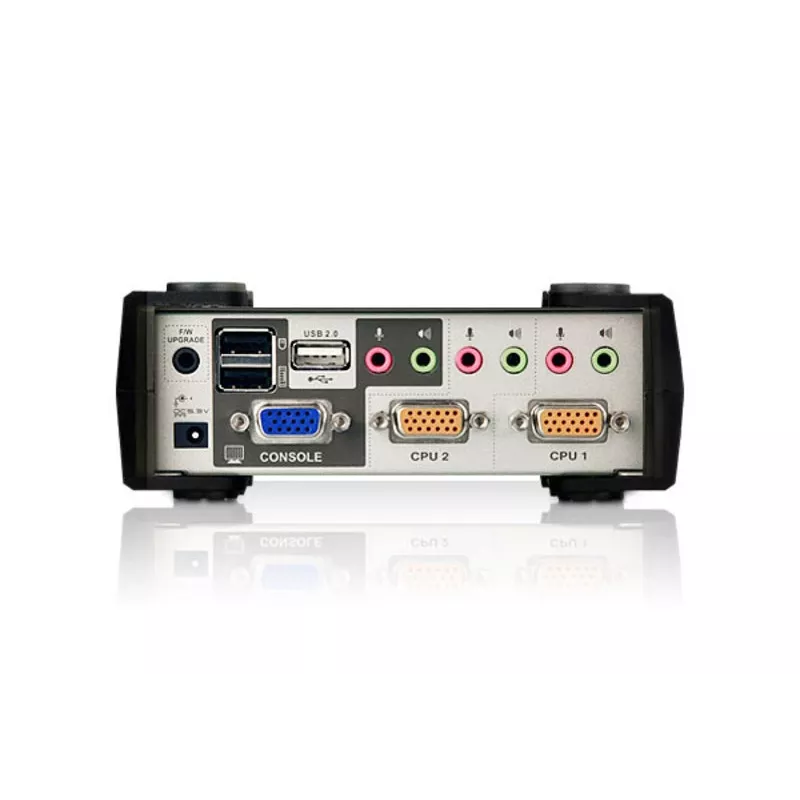 ATEN Switch KVM VGA USB - PS/2 de 2 puertos con audio y hub USB 2.0 (cable KVM incluido)
