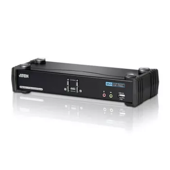 ATEN Switch KVM DVI Dual Link USB de 2 puertos con audio y hub USB 2.0 (cable KVM incluido)