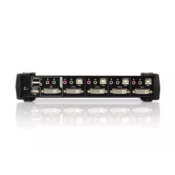 ATEN Switch KVM DVI Dual Link USB de 4 puertos con audio y hub USB 2.0 (cable KVM incluido)