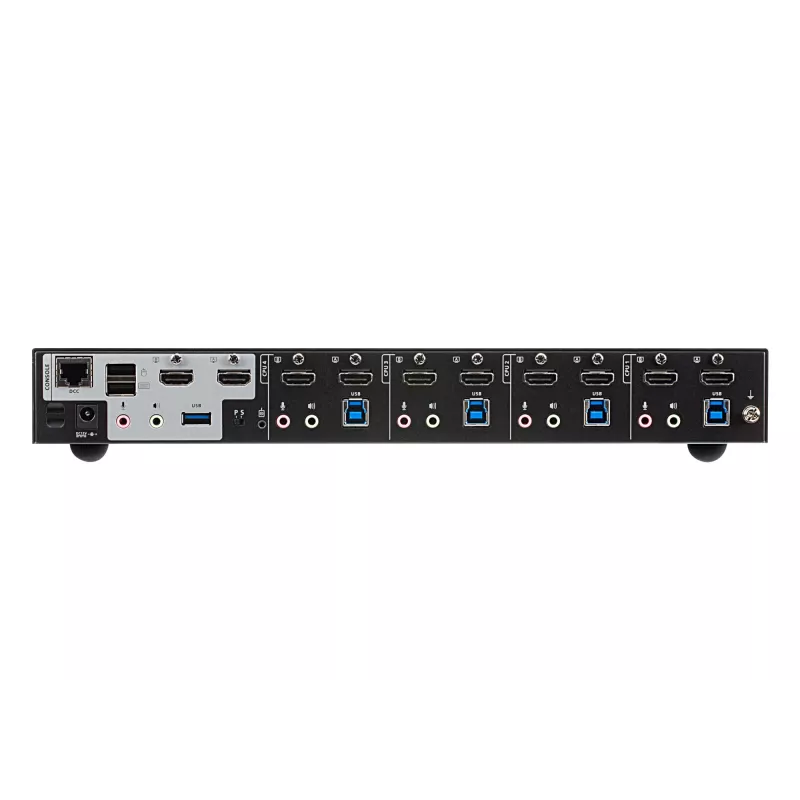 ATEN Switch KVMP™ HDMI 4K USB 3.0 de 4 puertos con doble pantalla, 4096 x 2160 píxeles, 4K Ultra HD, 4,42 W, negro