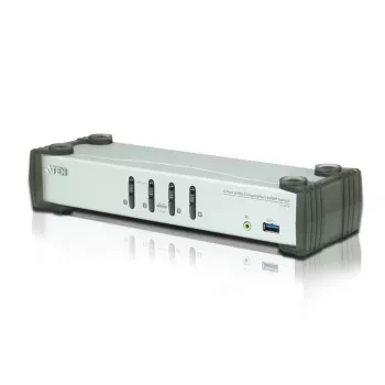 ATEN Switch KVMP™ DisplayPort 1.1 USB 3.1 Gen 1 de 4 puertos con altavoz (cable KVM incluido)