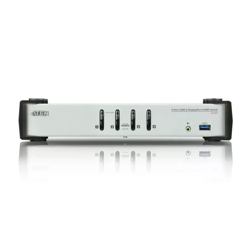 ATEN Switch KVMP™ DisplayPort 1.1 USB 3.1 Gen 1 de 4 puertos con altavoz (cable KVM incluido)