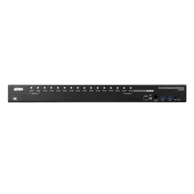 ATEN CS19216-AT-G conmutador KVM/audio/USB de 16 puertos USB 3.0 4K, 1 usuario local, de sobremesa/montable en rack