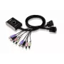 ATEN Switch KVM DVI USB de 2 puertos con audio, 1920 x 1200 píxeles, WUXGA, 1,9 W, negro