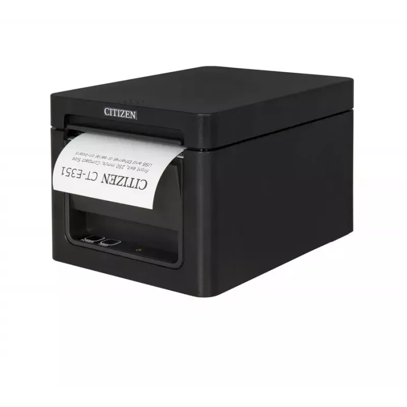 Citizen CT-E351 CTE351XXEBX impresora térmica de recibos, 203 dpi, 80/58 mm, 250 mm/s, USB + RS232, con cortador, negra