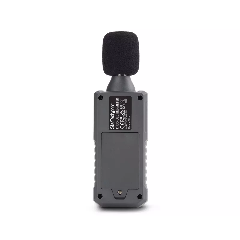 StarTech.com Sonómetro digital portátil con gran LCD, medidor de ruido/decibelios para sala de servidores/oficina, monitor de audio, rango 30-130 dBA, valores mín./máx. precisos