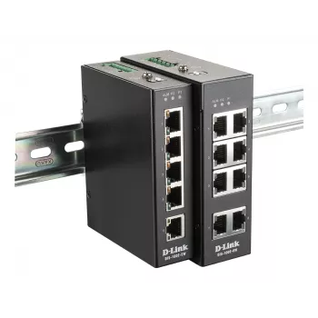 Switch industrial no gestionado D-Link de 8 puertos con 8 x 10/100 BaseT(X) puertos