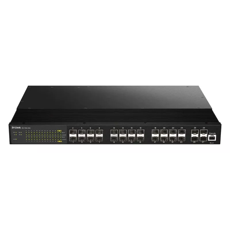 Switch gestionado industrial D-Link Layer 2+ Gigabit con 24 puertos SFP y 4 puertos 10G SFP+