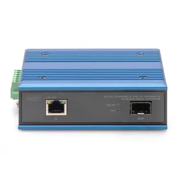 Convertidor de medios Digitus 10/100/1000Base-TX PoE a 1000Base-FX 1000 Mbit/s