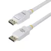 StarTech.com Cable DisplayPort 1.2 certificado por VESA de 10ft (3m) Blanco, 4K 60Hz, 21,6 Gbit/s, conectores DP con enclavamiento, cable DisplayPort DP 1.2, cable de monitor DP, M/M