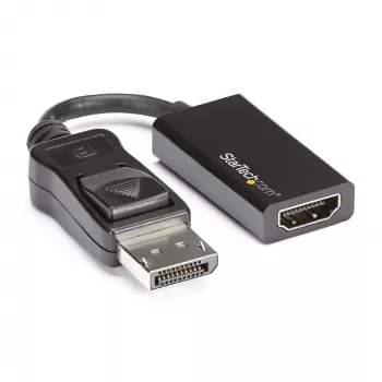 StarTech.com Adaptador DisplayPort a HDMI - Convertidor de vídeo activo DP 1.4 a HDMI 2.0 4K 60Hz - Adaptador de cable DP a monitor/TV/Display HDMI - Conector DP con enclavamiento
