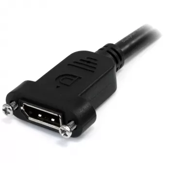 StarTech.com Cable DisplayPort Panel Mount de 1 m – 4K x 2K – Cable prolongador DisplayPort 1.2 conector macho a conector hembra – Cable de vídeo DP con conector DP Panel Mount – Cable de monitor DP