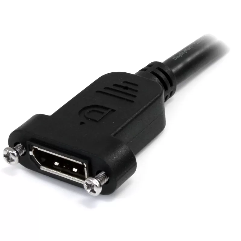 StarTech.com Cable DisplayPort Panel Mount de 1 m – 4K x 2K – Cable prolongador DisplayPort 1.2 conector macho a conector hembra – Cable de vídeo DP con conector DP Panel Mount – Cable de monitor DP