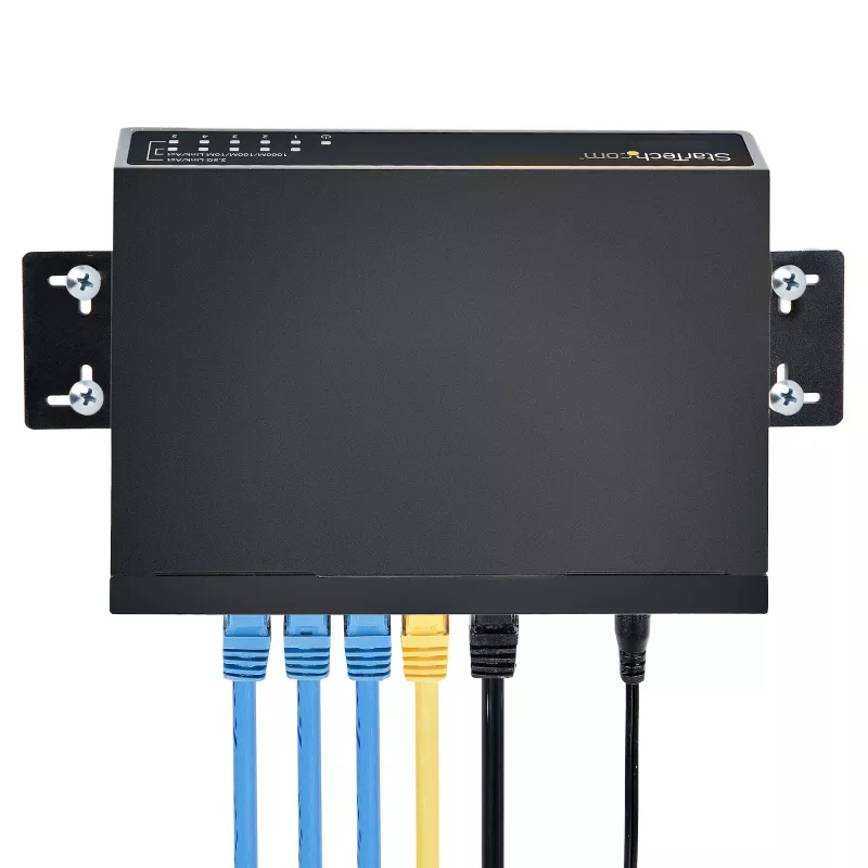 StarTech.com Switch 2.5G no gestionado – Switch Gigabit de 5 puertos – Switch Ethernet 2.5GBASE-T no gestionado – Splitter Ethernet – Montaje en carril DIN o pared – Multi-Gigabit – Auto-MDIX – 9K Jumbo