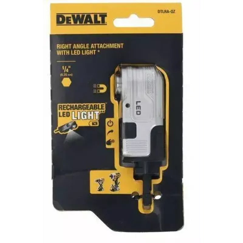 DeWalt DTLRA-QZ adaptador angular hexagonal de 1/4" con LED