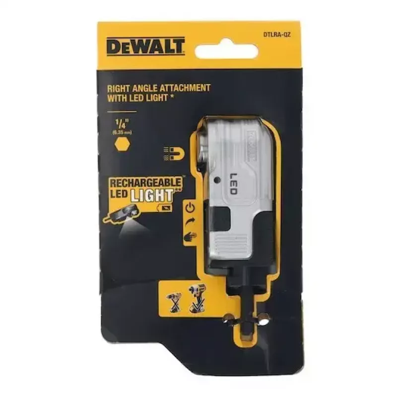 DeWalt DTLRA-QZ adaptador angular hexagonal de 1/4" con LED