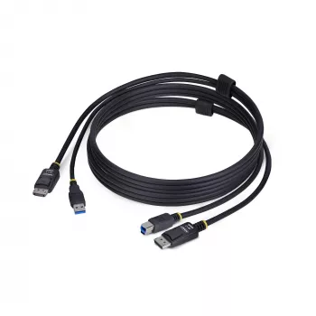 StarTech.com Cable KVM DisplayPort y USB 5 Gbit/s de 6ft (1,8 m), 4K 60 Hz, cable combinado DP 1.2/USB 3.0 universalmente compatible para switches KVM