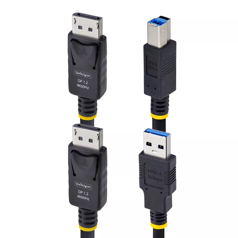 StarTech.com Cable KVM DisplayPort y USB 5 Gbit/s de 6ft (1,8 m), 4K 60 Hz, cable combinado DP 1.2/USB 3.0 universalmente compatible para switches KVM