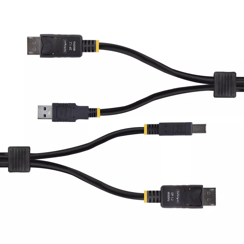 StarTech.com Cable KVM DisplayPort y USB 5 Gbit/s de 6ft (1,8 m), 4K 60 Hz, cable combinado DP 1.2/USB 3.0 universalmente compatible para switches KVM