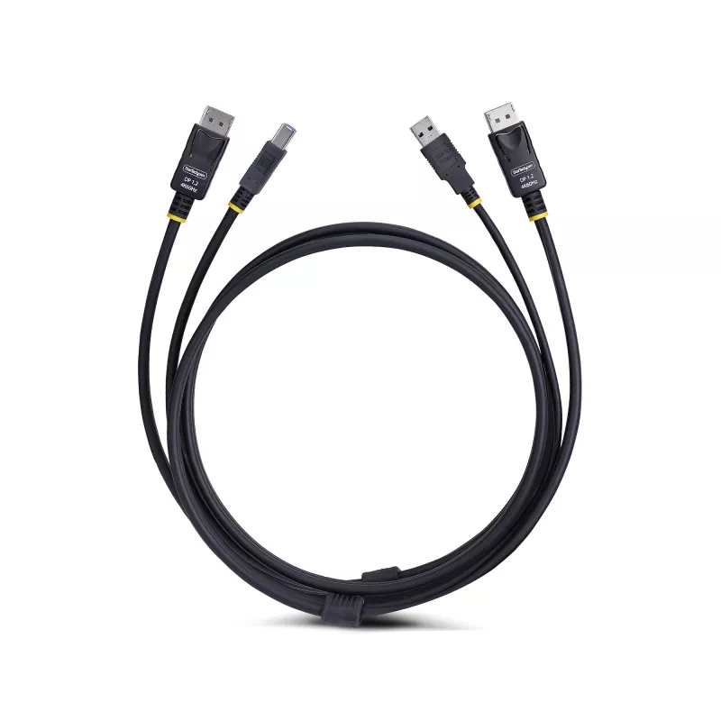 StarTech.com Cable KVM DisplayPort y USB 5 Gbit/s de 6ft (1,8 m), 4K 60 Hz, cable combinado DP 1.2/USB 3.0 universalmente compatible para switches KVM