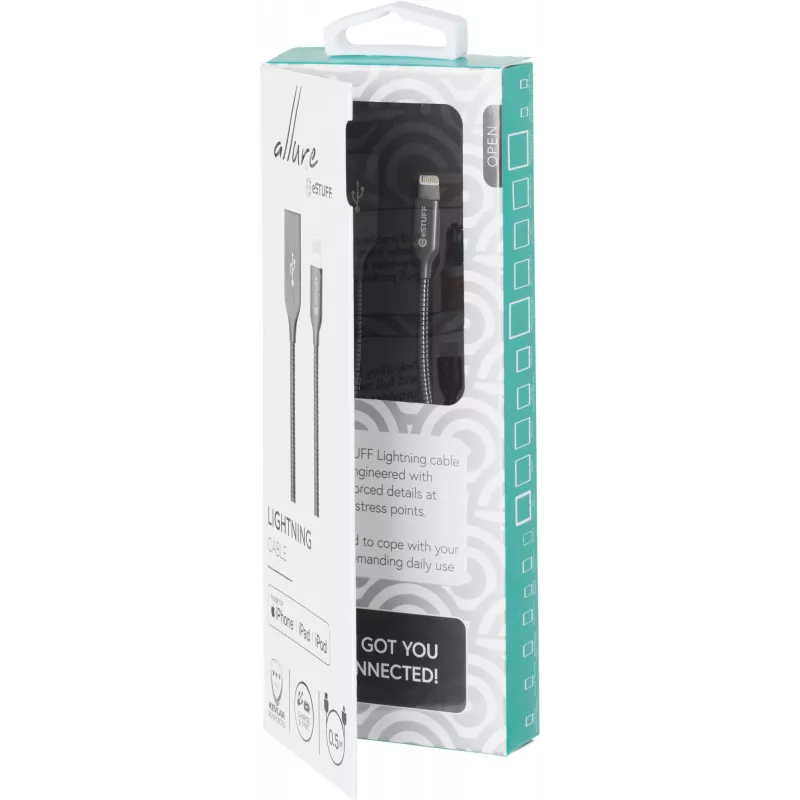 eSTUFF ES601165 Cable Lightning 1,5 m gris