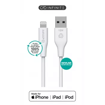 Cable Lightning eSTUFF ES601170 1m USB-A 2,4A 5V blanco