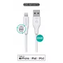 Cable Lightning eSTUFF ES601270 2 m blanco 2,4 A