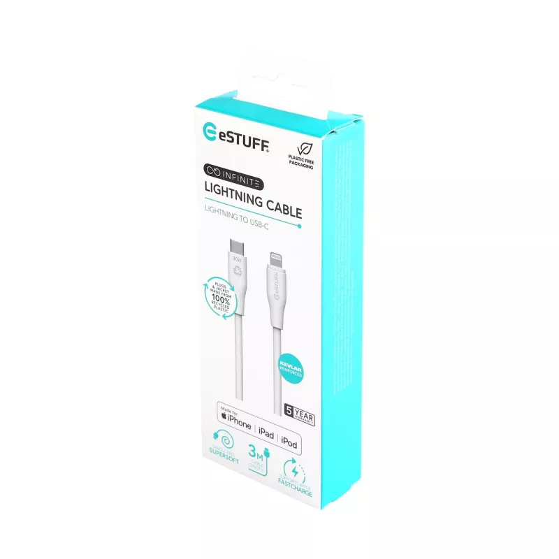 Cable Lightning eSTUFF ES602370 3m USB-C 2,4A 5V