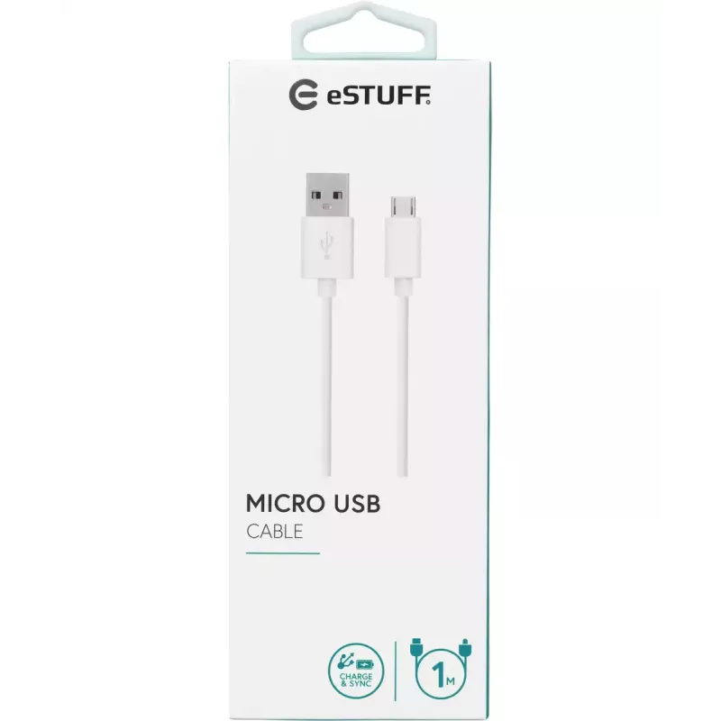 eSTUFF ES603007 Cable USB USB 2.0 1 m USB-A a Micro-USB-B Blanco
