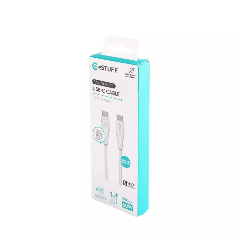 eSTUFF ES604170 Cable USB USB 2.0 1 m USB-C Blanco