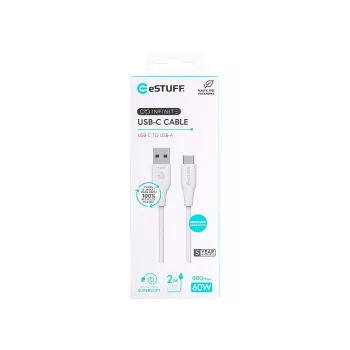 eSTUFF ES605270 Cable USB USB 2.0 2 m USB-C USB-A Blanco