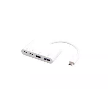 Hub USB eSTUFF USB-C a 2 x USB 3.0 y 2 x USB-C 3.1 10000 Mbit/s Blanco