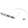 Hub USB eSTUFF USB-C a 2 x USB 3.0 y 2 x USB-C 3.1 10000 Mbit/s Blanco
