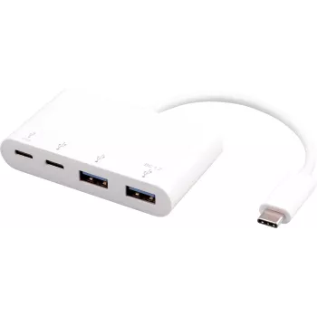 Hub USB eSTUFF USB-C a 2 x USB 3.0 y 2 x USB-C 3.1 10000 Mbit/s Blanco