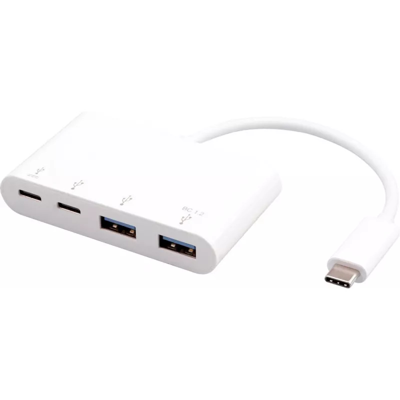 Hub USB eSTUFF USB-C a 2 x USB 3.0 y 2 x USB-C 3.1 10000 Mbit/s Blanco