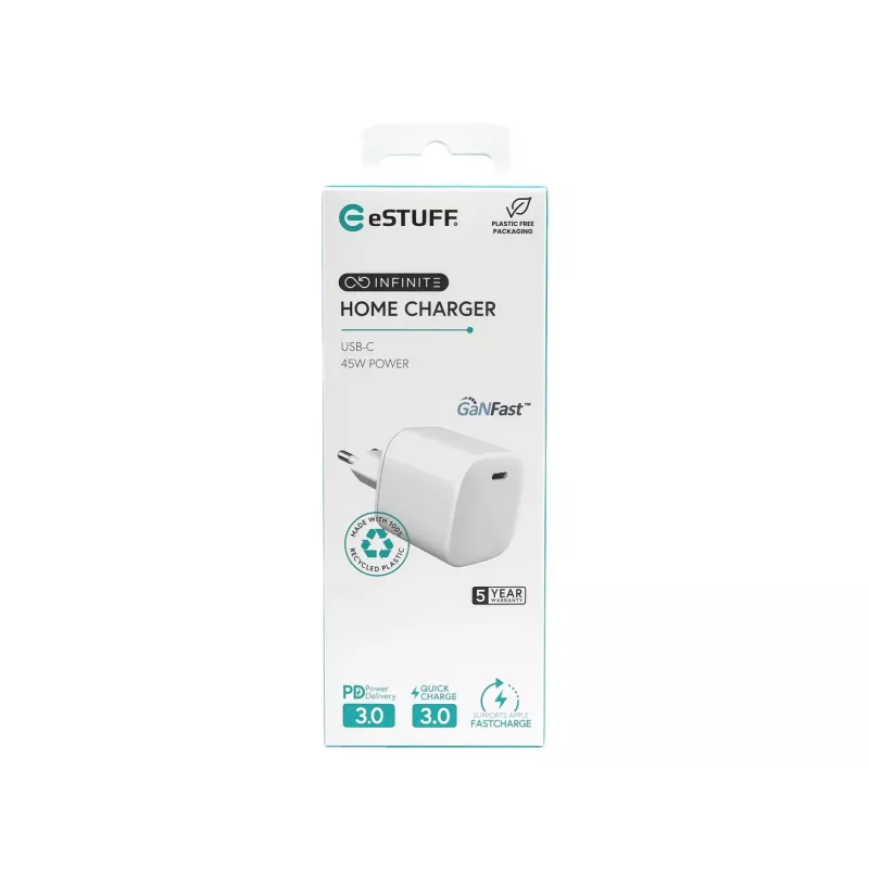 eSTUFF ES637045 Cargador móvil Smartphone Blanco AC Carga rápida Interior