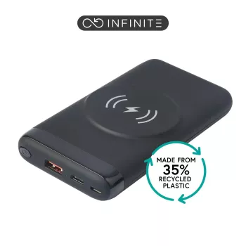 eSTUFF ES641042 Batería externa Polímero de litio (LiPo) 10000 mAh Carga inalámbrica Negro