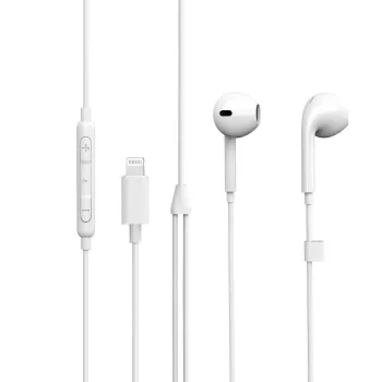 eSTUFF Auriculares in-ear para dispositivos Apple, con cable, llamadas/música, 90 g, auriculares, Blanco