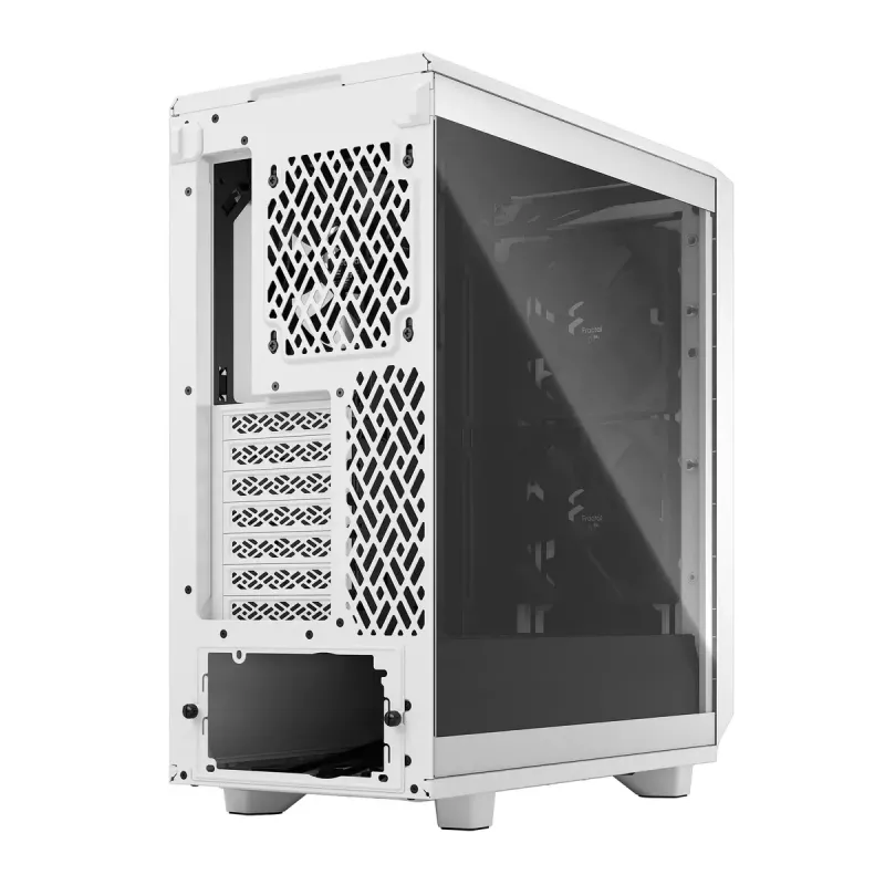Fractal Design Meshify 2 Compact FD-C-MES2C-05 caja ATX Mid Tower, ventana de vidrio templado transparente, sin fuente de alimentación, blanca