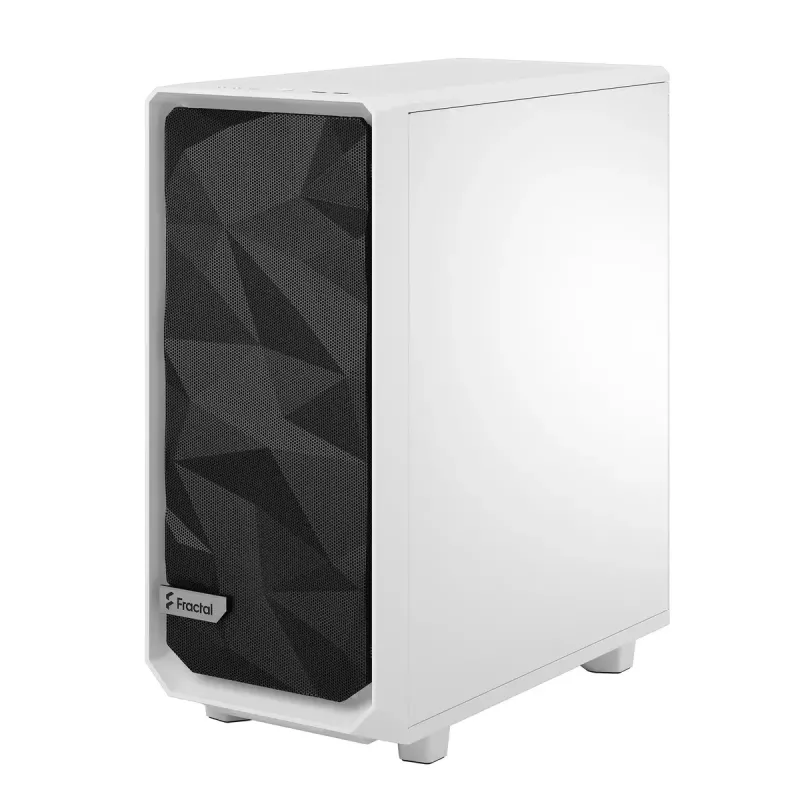 Fractal Design Meshify 2 Compact FD-C-MES2C-05 caja ATX Mid Tower, ventana de vidrio templado transparente, sin fuente de alimentación, blanca