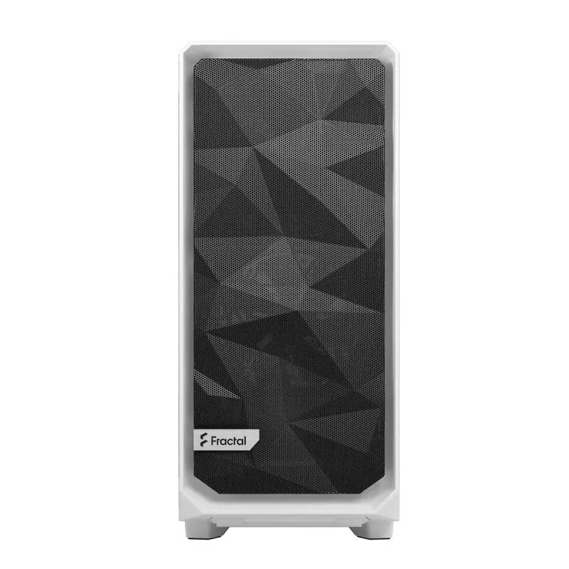 Fractal Design Meshify 2 Compact FD-C-MES2C-05 caja ATX Mid Tower, ventana de vidrio templado transparente, sin fuente de alimentación, blanca