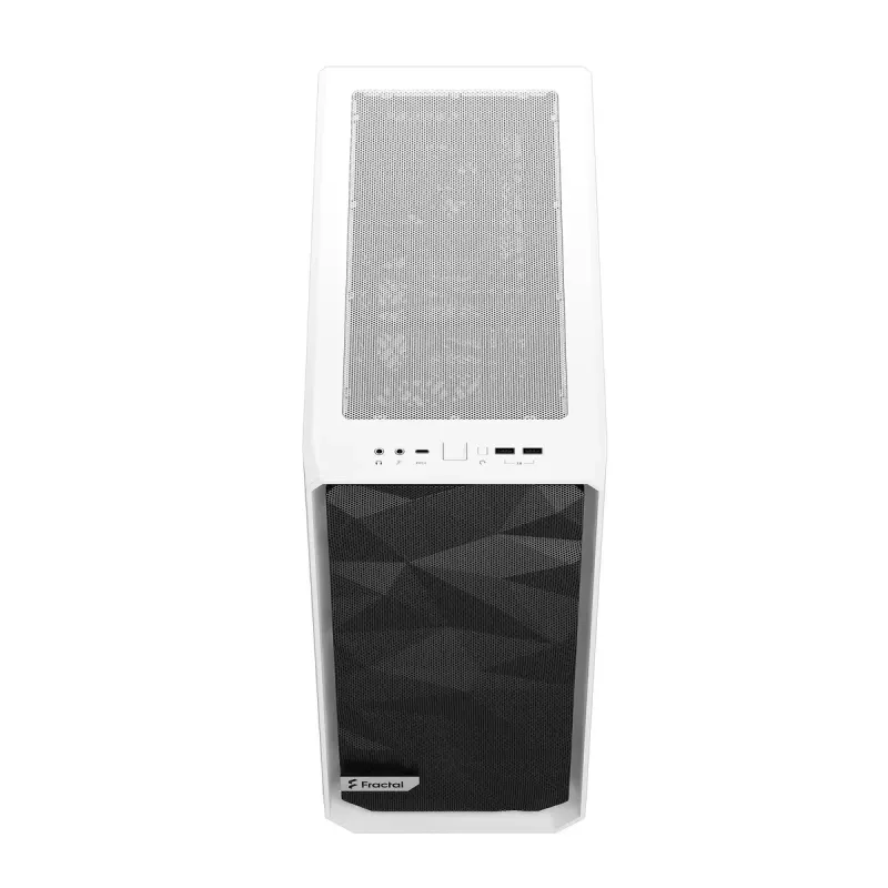 Fractal Design Meshify 2 Compact FD-C-MES2C-05 caja ATX Mid Tower, ventana de vidrio templado transparente, sin fuente de alimentación, blanca