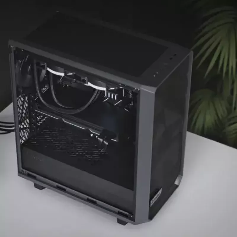 Fractal Design Meshify 2 Compact FD-C-MES2C-05 caja ATX Mid Tower, ventana de vidrio templado transparente, sin fuente de alimentación, blanca