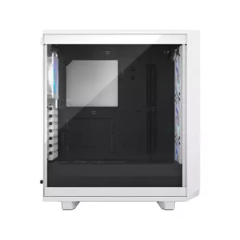 Caja de PC Fractal Design Meshify 2 Compact RGB blanca — ATX/microATX/Mini-ITX, compatible con 3x120 mm delante + 1x120 mm detrás, unidades de 2,5