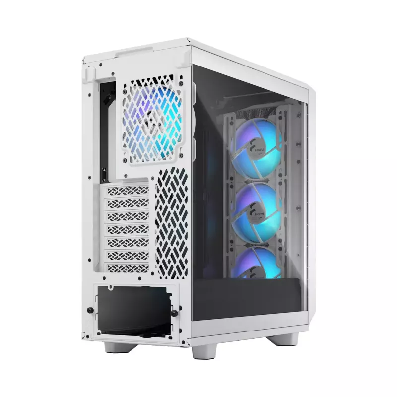 Caja de PC Fractal Design Meshify 2 Compact RGB blanca — ATX/microATX/Mini-ITX, compatible con 3x120 mm delante + 1x120 mm detrás, unidades de 2,5 inch/3,5 inch