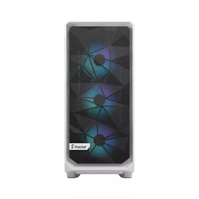 Caja de PC Fractal Design Meshify 2 Compact RGB blanca — ATX/microATX/Mini-ITX, compatible con 3x120 mm delante + 1x120 mm detrás, unidades de 2,5 inch/3,5 inch